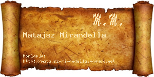 Matajsz Mirandella névjegykártya